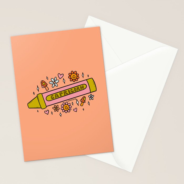 Capricorn Crayon Stationery Card Gallery Image 2