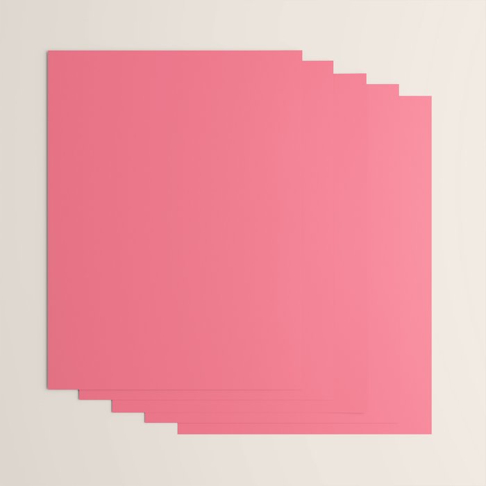 Bright Watermelon Pink Solid Colour  Wrapping Paper Gallery Image 3