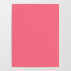 Bright Watermelon Pink Solid Colour  Poster Gallery Image 4