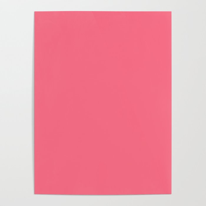 Bright Watermelon Pink Solid Colour  Poster Gallery Image 4