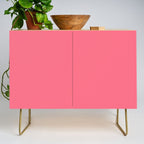 Bright Watermelon Pink Solid Colour  Credenza Gallery Image 1