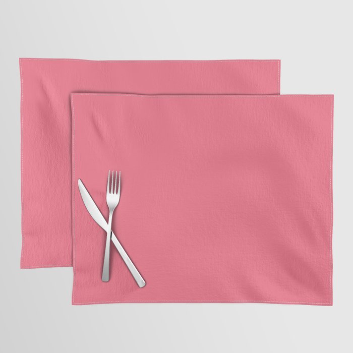 Bright Watermelon Pink Solid Colour  Placemat Gallery Image 1