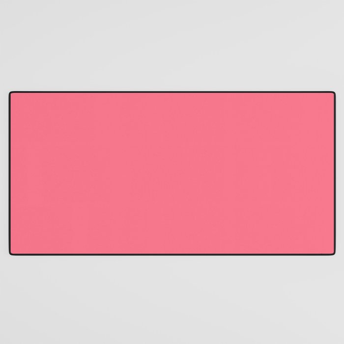 Bright Watermelon Pink Solid Colour  Desk Mat Gallery Image 3