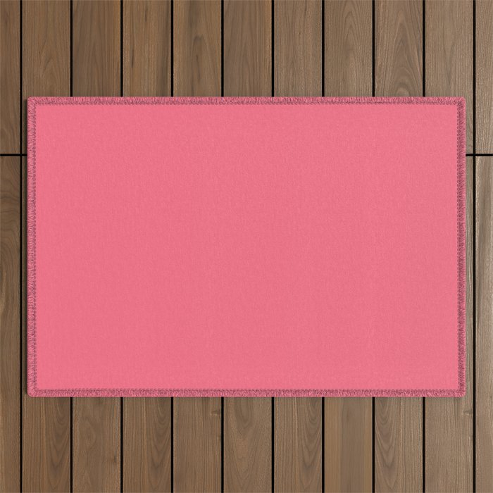 Bright Watermelon Pink Solid Colour  Outdoor Rug Gallery Image 1