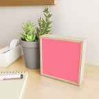 Bright Watermelon Pink Solid Colour  Mini Art Print Gallery Image 2