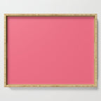 Bright Watermelon Pink Solid Colour  Serving Tray Gallery Image 1