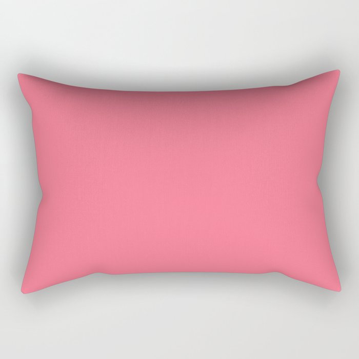 Bright Watermelon Pink Solid Colour  Rectangular Pillow Gallery Image 1