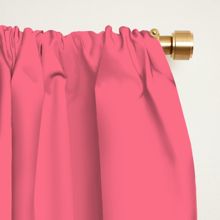 Bright Watermelon Pink Solid Colour  Window Curtain Gallery Image 2