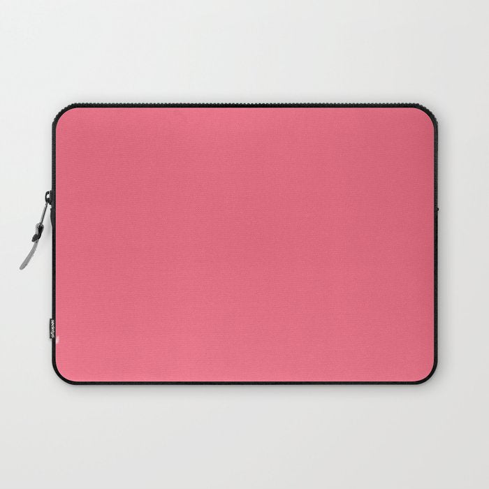Bright Watermelon Pink Solid Colour  Laptop Sleeve Gallery Image 1