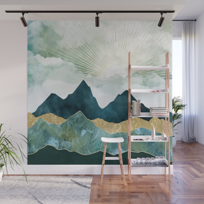 Golden Sunrise Wall Mural Gallery Image 1