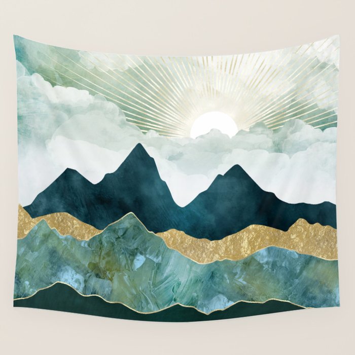 Golden Sunrise Wall Tapestry Gallery Image 1