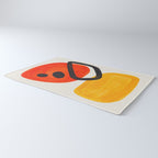 Colorful Mid Century Modern Abstract Fun Shapes Patterns Space Age Orange Yellow Orbit Bubbles Rug Gallery Image 3