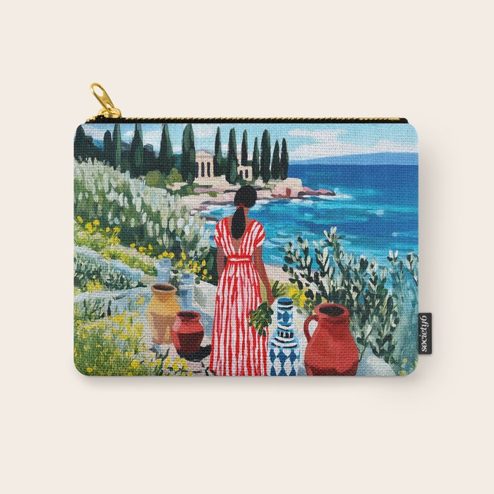 Red Dress by the Sea Carry All Pouch Gallery Image 1