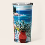 Red Dress by the Sea Travel Mug Gallery Image 2