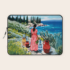 Red Dress by the Sea Laptop Sleeve Gallery Image 1