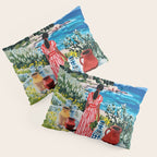 Red Dress by the Sea Pillow Sham Gallery Image 3