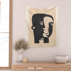 Pair of the Abstract Masks 08 Wall Tapestry Gallery Image 2
