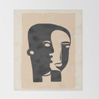 Pair of the Abstract Masks 08 Throw Blanket Gallery Image 2