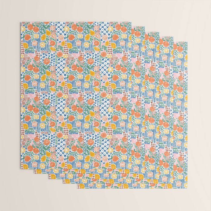 Mediterranean Fusion Citrus Wrapping Paper Gallery Image 3