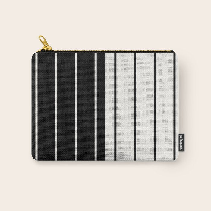 Two Tone Stripes - Black and White Carry All Pouch Gallery Image 1