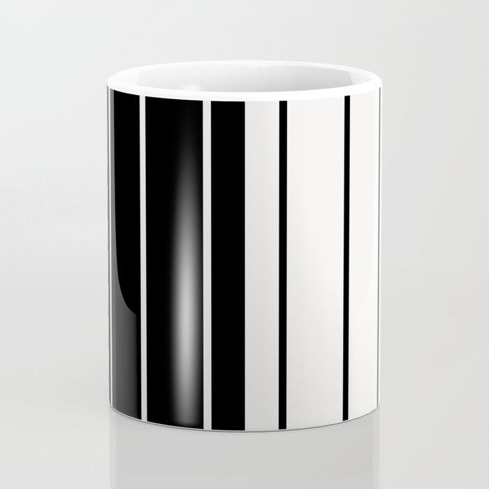 Two Tone Stripes - Black and White Coffee Mug Gallery Image 4