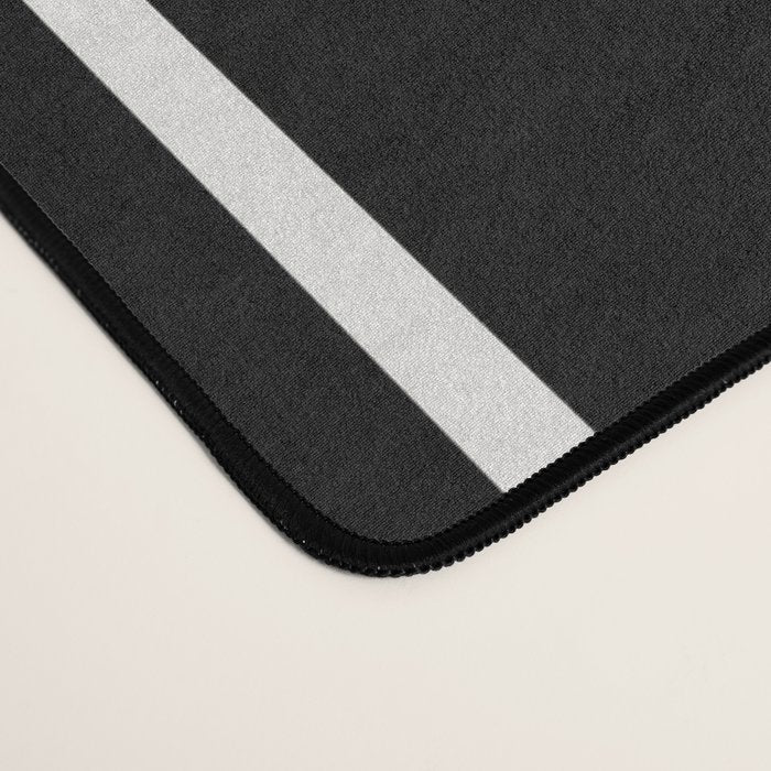 Two Tone Stripes - Black and White Desk Mat Gallery Image 4