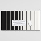 Two Tone Stripes - Black and White Desk Mat Gallery Image 1