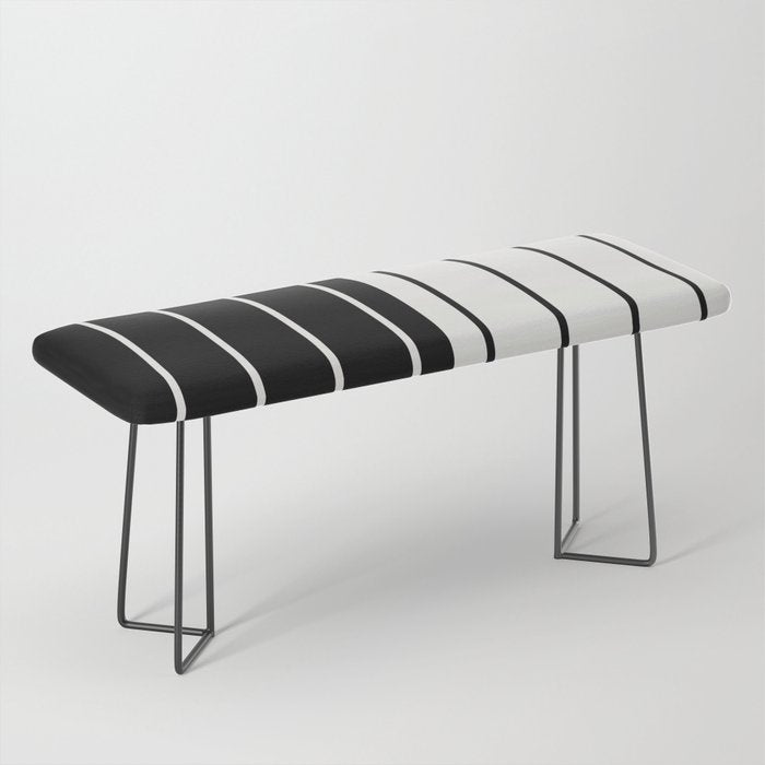 Two Tone Stripes - Black and White Bench Gallery Image 1