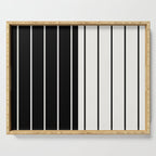 Two Tone Stripes - Black and White Serving Tray Gallery Image 1