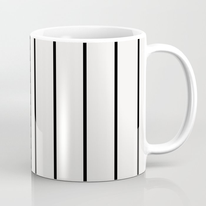 Two Tone Stripes - Black and White Coffee Mug Gallery Image 1