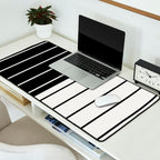Two Tone Stripes - Black and White Desk Mat Gallery Image 2