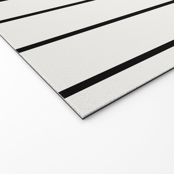 Two Tone Stripes - Black and White Welcome Mat Gallery Image 2