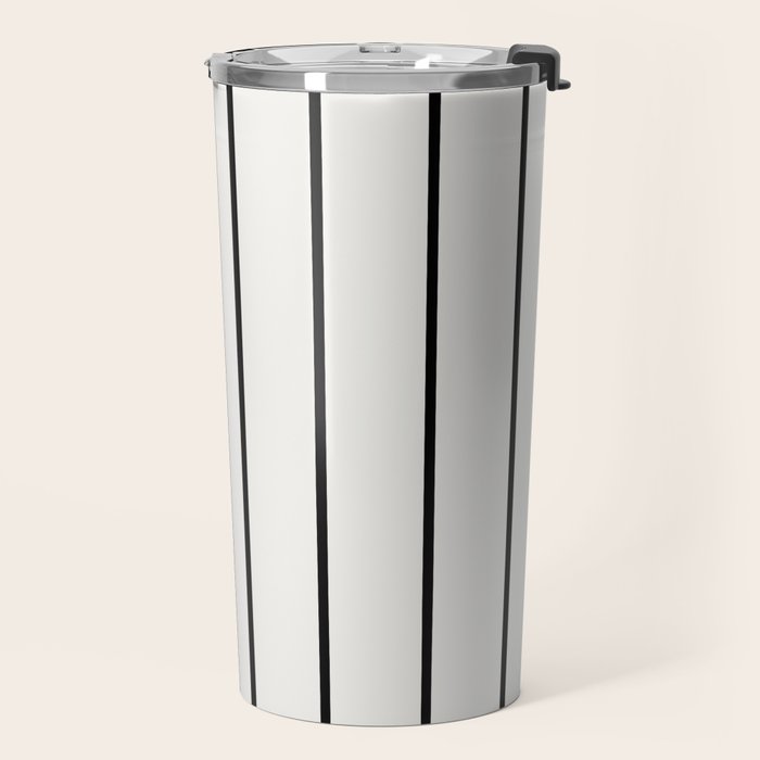 Two Tone Stripes - Black and White Travel Mug Gallery Image 2