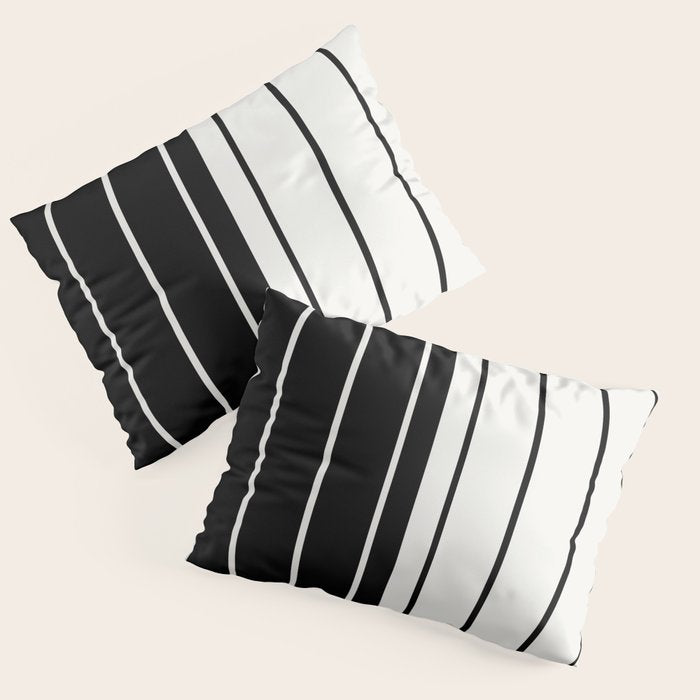Two Tone Stripes - Black and White Pillow Sham Gallery Image 3