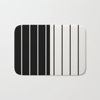 Two Tone Stripes - Black and White Bath Mat Gallery Image 1