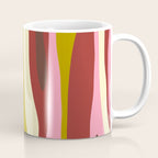 Vivid Eclectic Wild Stripes Abstract Pattern Pink Brown Chartreuse Coffee Mug Gallery Image 1