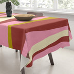 Vivid Eclectic Wild Stripes Abstract Pattern Pink Brown Chartreuse Tablecloth Gallery Image 3