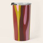 Vivid Eclectic Wild Stripes Abstract Pattern Pink Brown Chartreuse Travel Mug Gallery Image 3