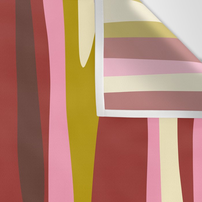 Vivid Eclectic Wild Stripes Abstract Pattern Pink Brown Chartreuse Wall Tapestry Gallery Image 3