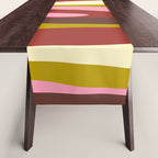 Vivid Eclectic Wild Stripes Abstract Pattern Pink Brown Chartreuse Table Runner Gallery Image 1