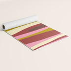 Vivid Eclectic Wild Stripes Abstract Pattern Pink Brown Chartreuse Yoga Mat Gallery Image 2
