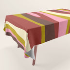 Vivid Eclectic Wild Stripes Abstract Pattern Pink Brown Chartreuse Tablecloth Gallery Image 1