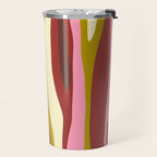 Vivid Eclectic Wild Stripes Abstract Pattern Pink Brown Chartreuse Travel Mug Gallery Image 2