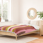 Vivid Eclectic Wild Stripes Abstract Pattern Pink Brown Chartreuse Duvet Cover Gallery Image 2