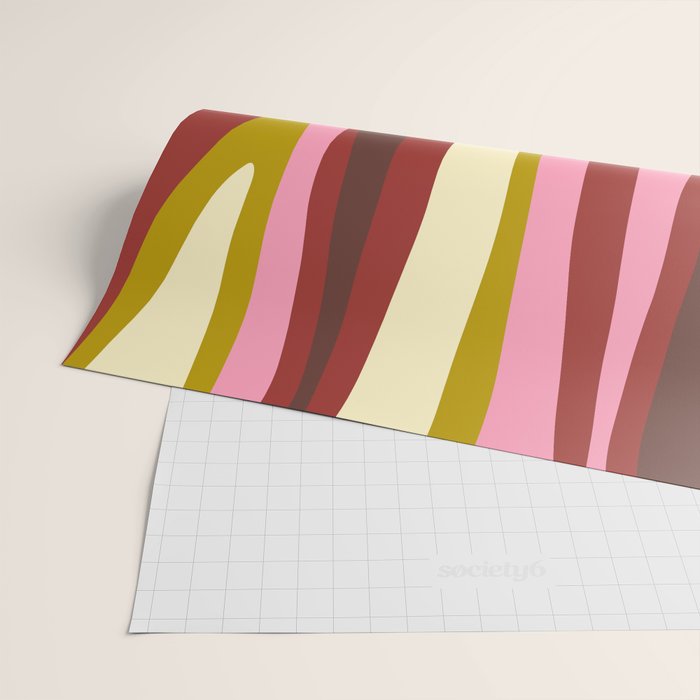 Vivid Eclectic Wild Stripes Abstract Pattern Pink Brown Chartreuse Wrapping Paper Gallery Image 2