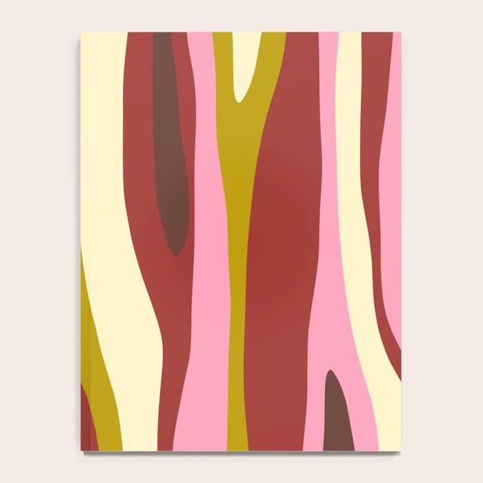 Vivid Eclectic Wild Stripes Abstract Pattern Pink Brown Chartreuse Notebook Gallery Image 4