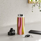 Vivid Eclectic Wild Stripes Abstract Pattern Pink Brown Chartreuse Water Bottle Gallery Image 4