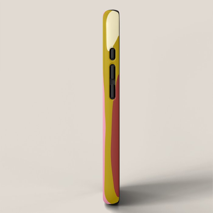 Vivid Eclectic Wild Stripes Abstract Pattern Pink Brown Chartreuse iPhone Case Gallery Image 2