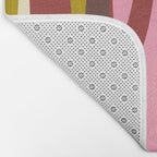 Vivid Eclectic Wild Stripes Abstract Pattern Pink Brown Chartreuse Bath Mat Gallery Image 2
