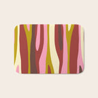 Vivid Eclectic Wild Stripes Abstract Pattern Pink Brown Chartreuse Bath Mat Gallery Image 1